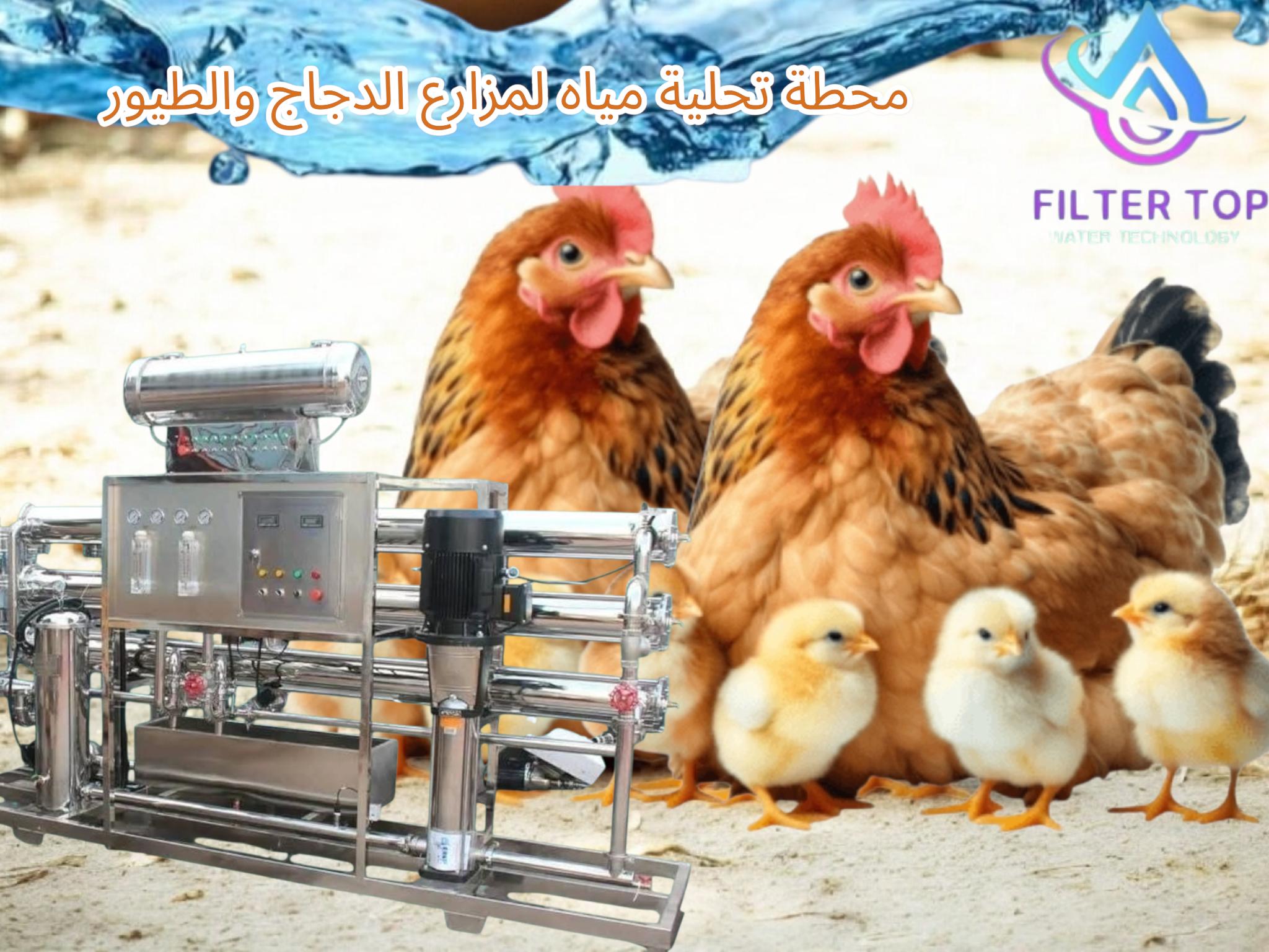 محطة تحلية مياه لمزارع الدجاج والطيور